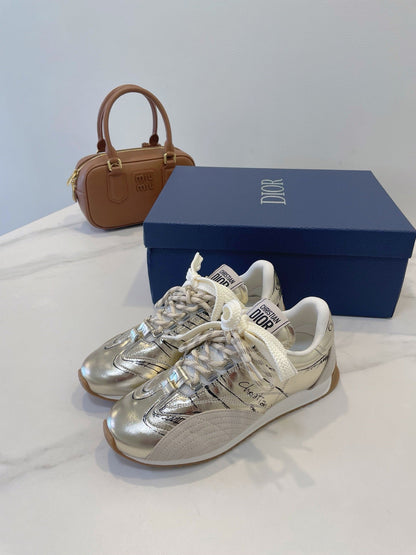 CD 26s D-Sketch Sneakers Sliver Taupe Suede Lambskin 908093