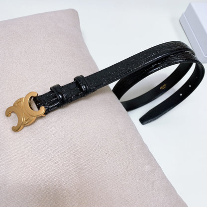CEL Gold Buckle Belt 18mm Calfskin 176670