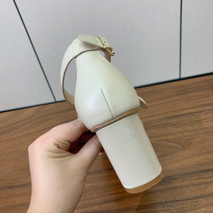 CD J'Adior High-Heel Sandals 8cm Cream Cowhide Canvas 793129
