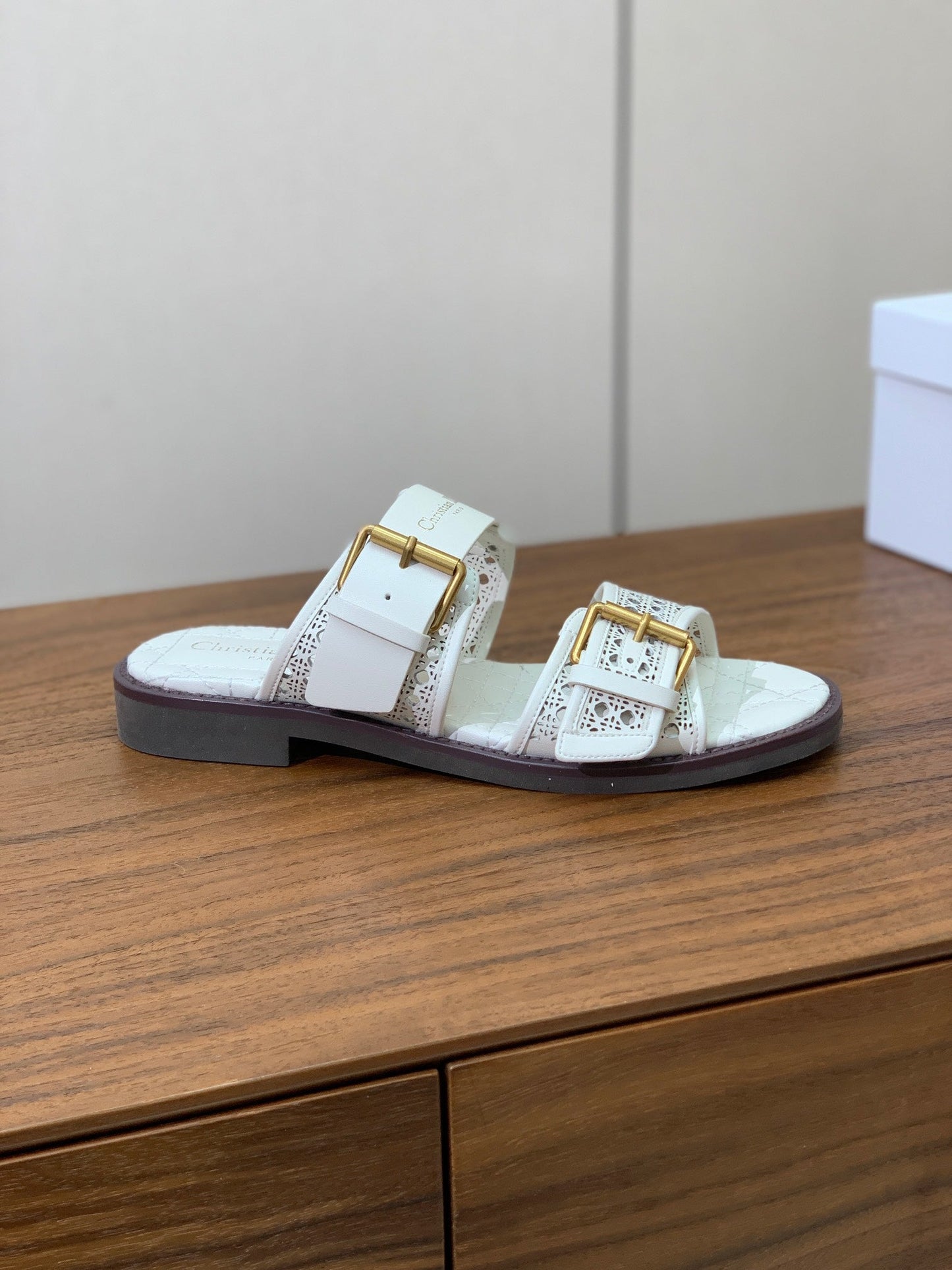 CD D-Avenue Slide White Cowhide 792658