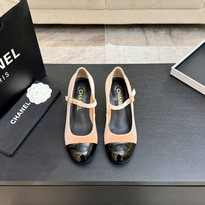 CC 2026 Mary Jane 65 Beige Black Velvet Leather  700646