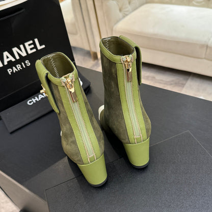 CC 26s Ankle Boots With Pocket Olive Suede Lambskin 958075