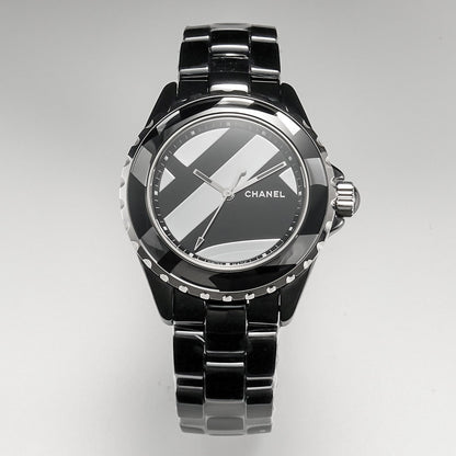 J12 38mm Automatic Limited Untitled H5582 Black Ceramic Black Steel Dial