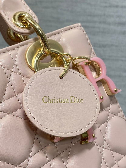 CD Lady Bag 20cm Pink Lambskin Pink Charm