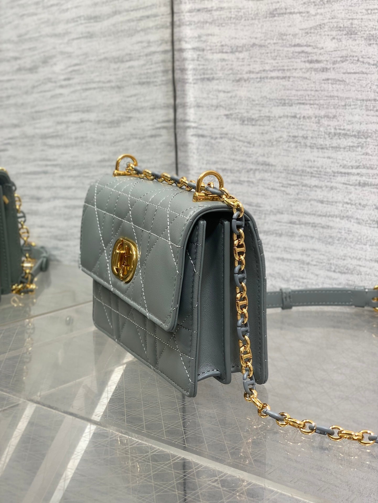 CD Miss Caro 17 Bag Grey Calfskin 229246