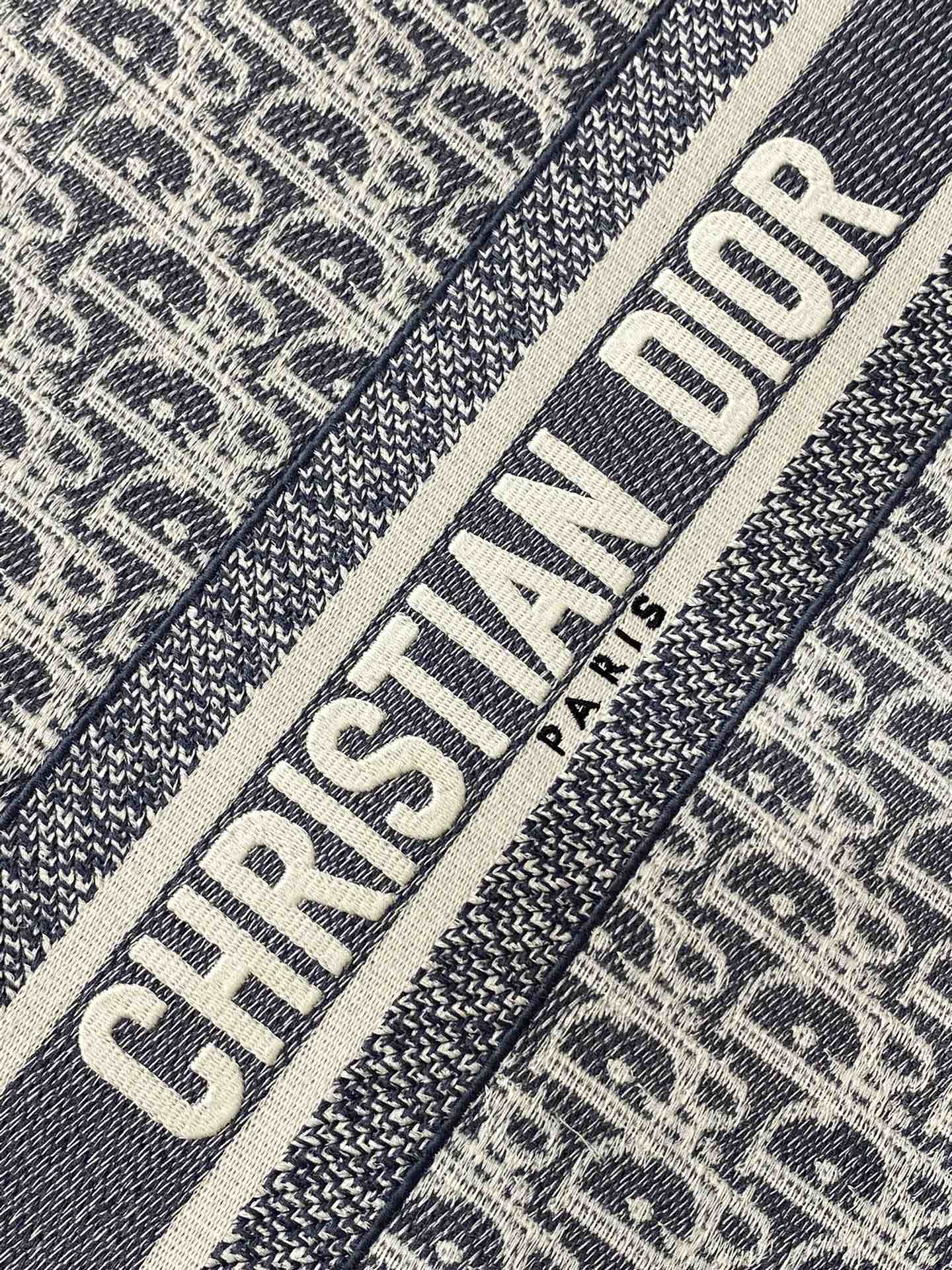 CD Medium Dior Book Tote Light Blue Denim Oblique Jacquard