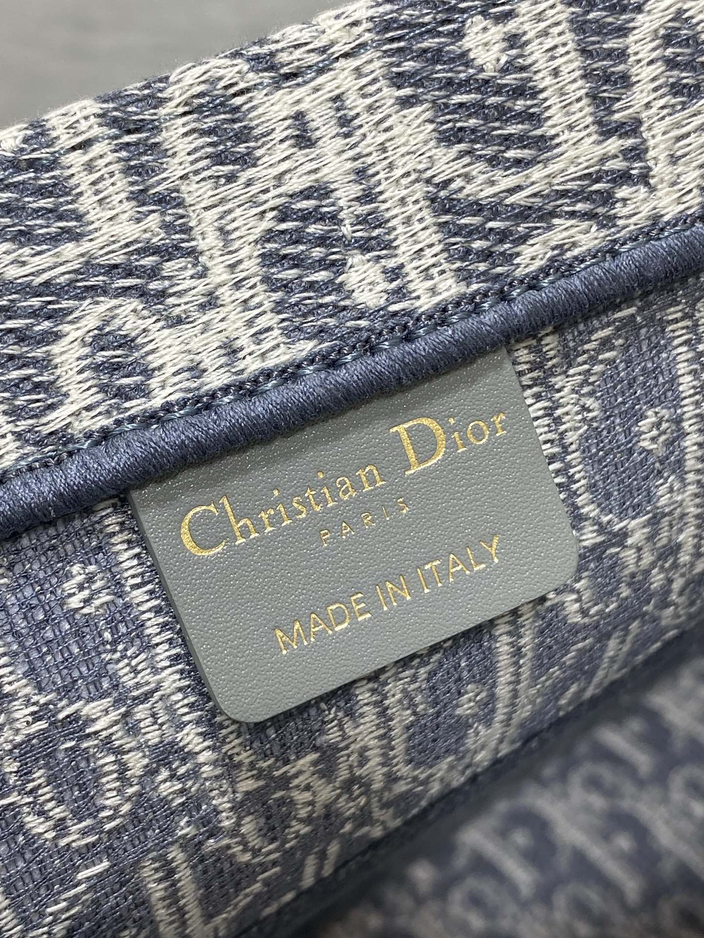 CD Medium Dior Book Tote Light Blue Denim Oblique Jacquard