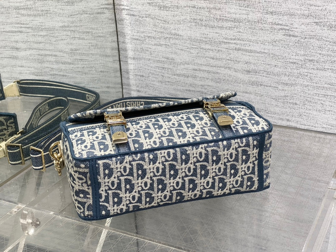 CD Small Diorcamp Bag 23 Blue White Denim