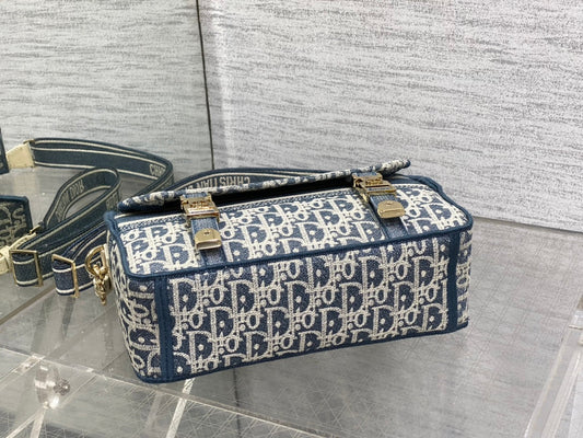 CD Small Diorcamp Bag 23 Blue White Denim