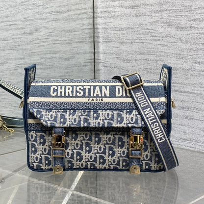 CD Small Diorcamp Bag 23 Blue White Denim