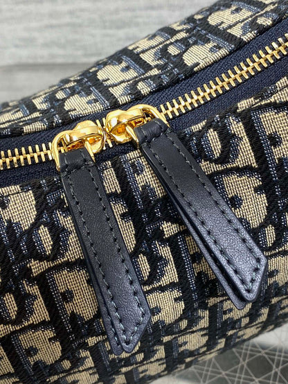 CD Medium Dream Bag 24 Blue Oblique Jacquard and Calfskin