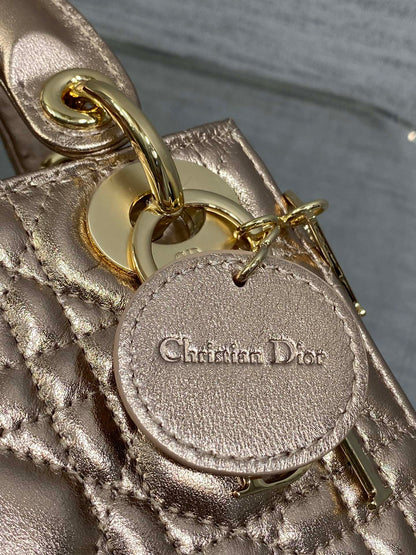 Dior 2026 Mini Lady Dior Bag Rose Gold Lambskin 270518