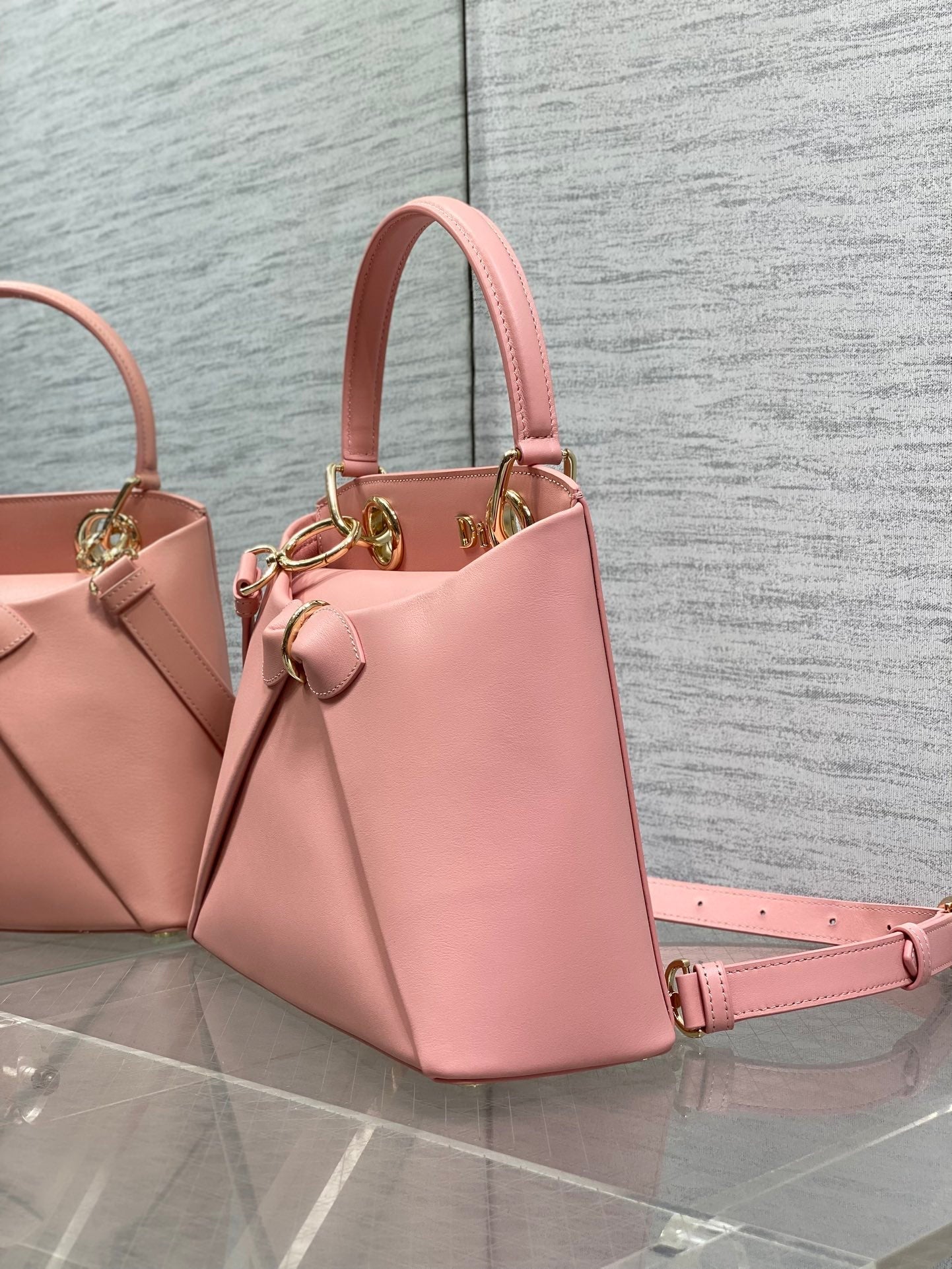 CD 26SS Bow-Adorned Bag Blush Pink Calfskin 272507