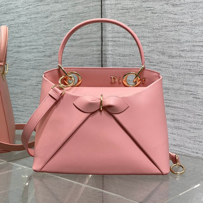 CD 26SS Bow-Adorned Bag Blush Pink Calfskin 272507