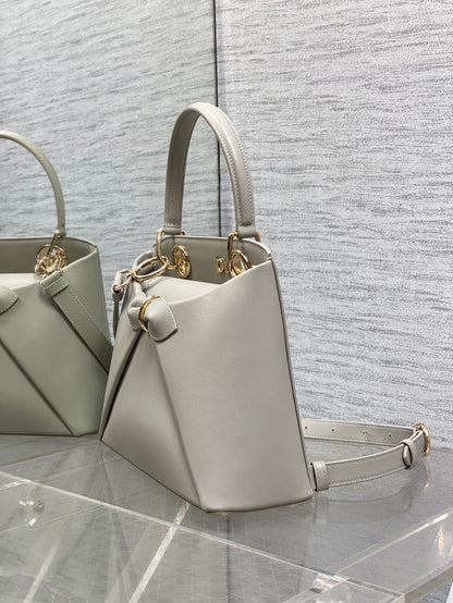 CD 26SS Bow-Adorned Bag Light Gray Calfskin 272509