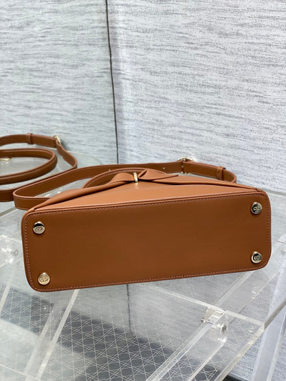 CD 26SS Bow-Adorned Bag Brown Calfskin 272511