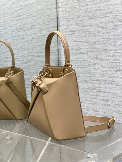 CD 26SS Bow-Adorned Bag Khaki Brown Calfskin 272513