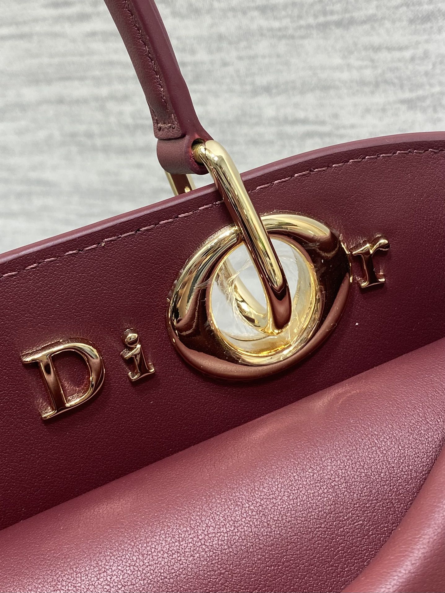 CD 26SS Bow-Adorned Bag Burgundy Calfskin 272517