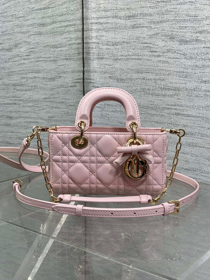 Dior 2026 Bow D-Joy Micro Bag Pink Lambskin