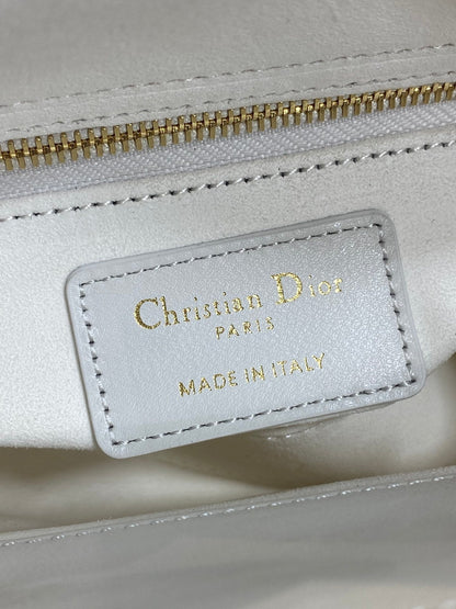 Dior 2026 Mini Lady Dior Bag White Black Lambskin 284137