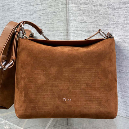 Dior Medium Diorly Bag Brown Suede 286586