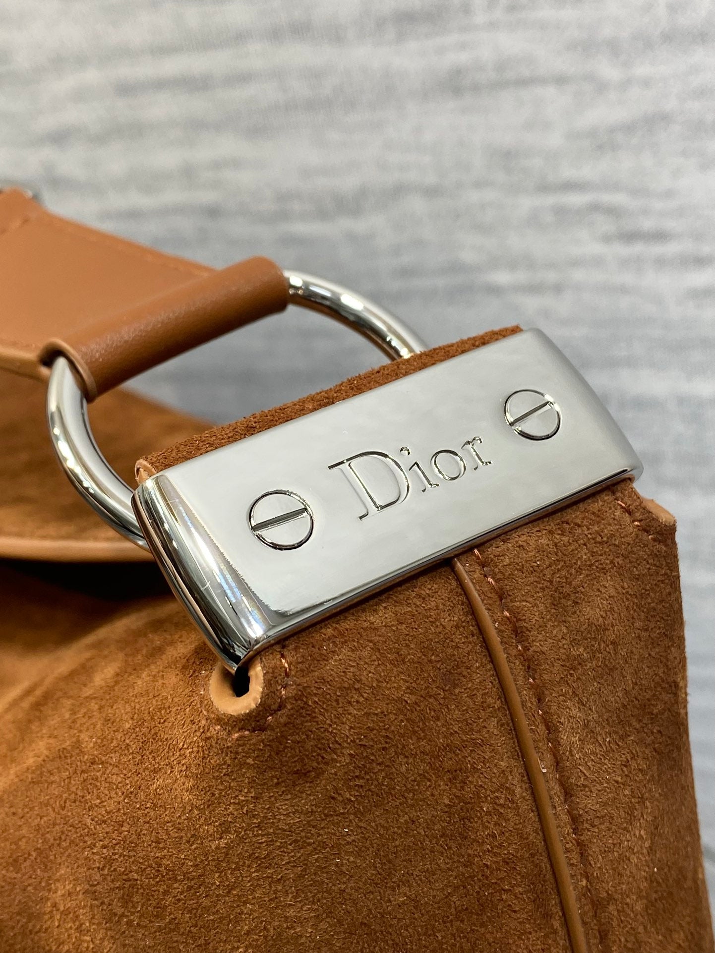 Dior Medium Diorly Bag Brown Suede 286586