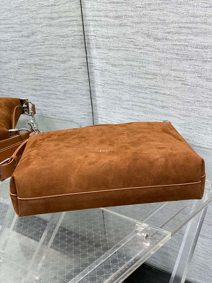 Dior Medium Diorly Bag Brown Suede 286586