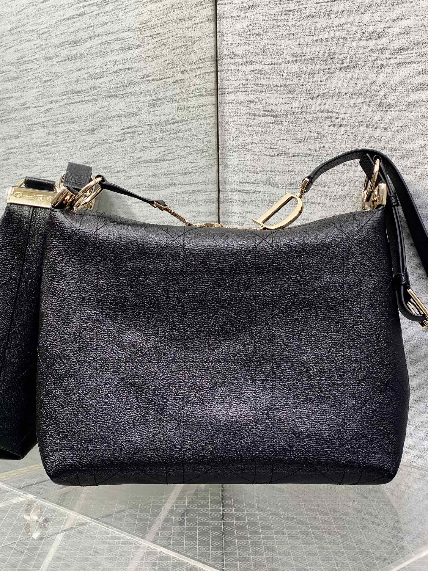 Dior Medium Diorly Bag Black Macrocannage Lambskin 286592