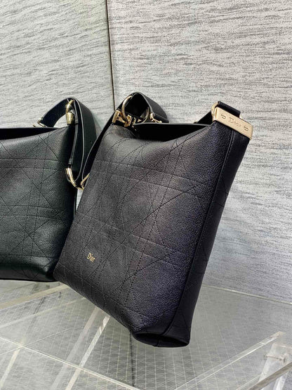 Dior Medium Diorly Bag Black Macrocannage Lambskin 286592