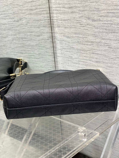 Dior Medium Diorly Bag Black Macrocannage Lambskin 286592