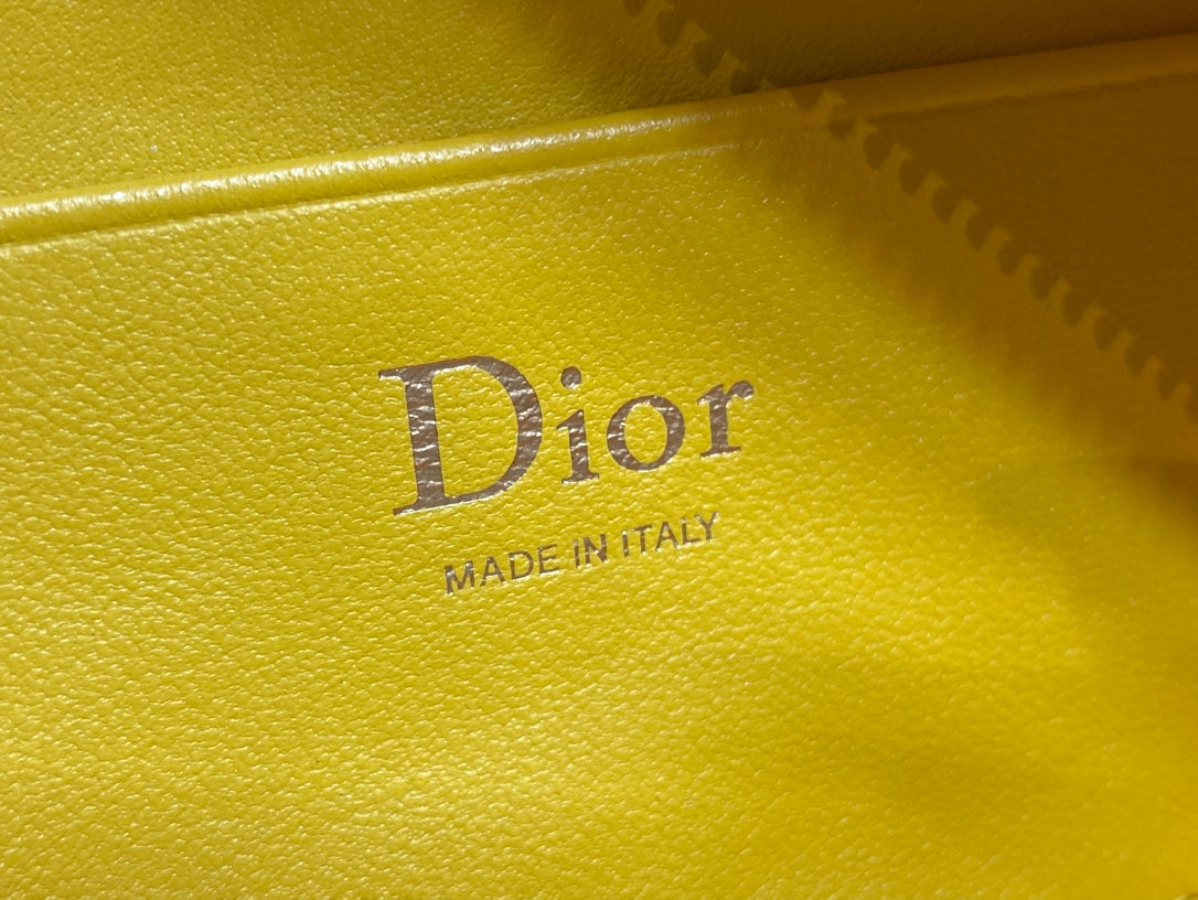 CD Bow Pouch Yellow Lambskin 286625
