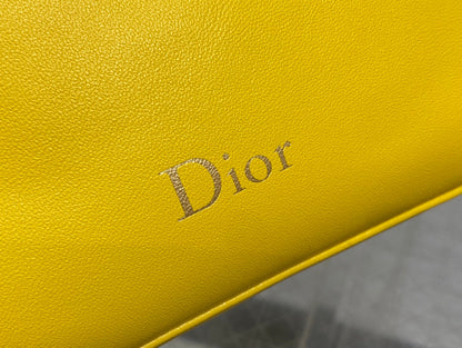 CD Bow Pouch Yellow Lambskin 286625