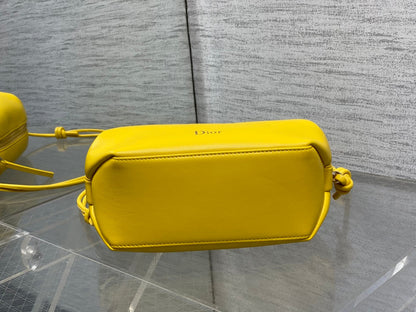 CD Bow Pouch Yellow Lambskin 286625