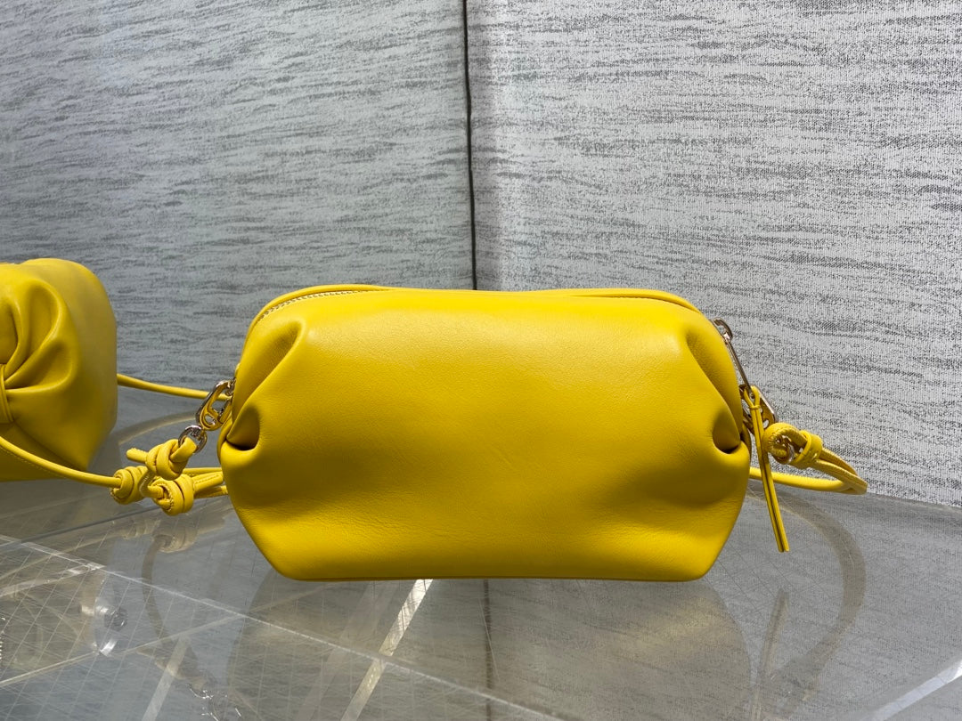CD Bow Pouch Yellow Lambskin 286625