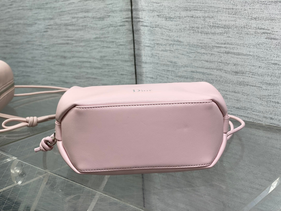 CD Bow Pouch Light Pink Lambskin 286627