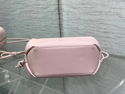 CD Bow Pouch Light Pink Lambskin 286627