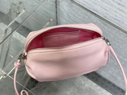 CD Bow Pouch Light Pink Lambskin 286627