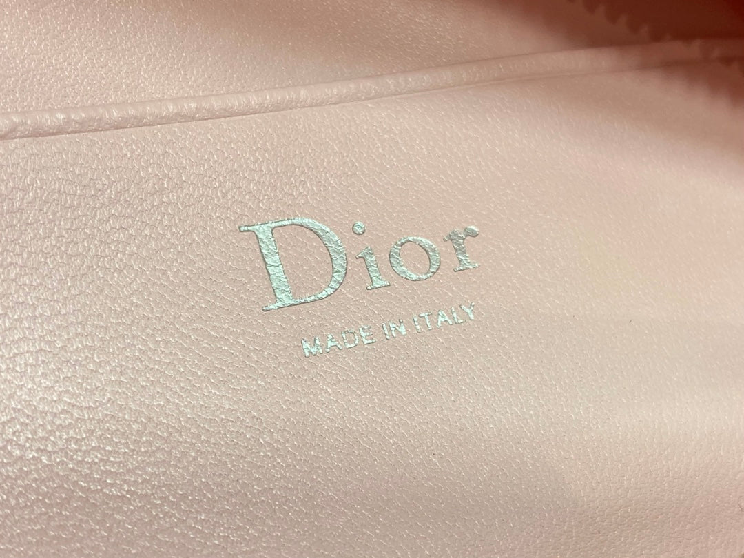 CD Bow Pouch Light Pink Lambskin 286627
