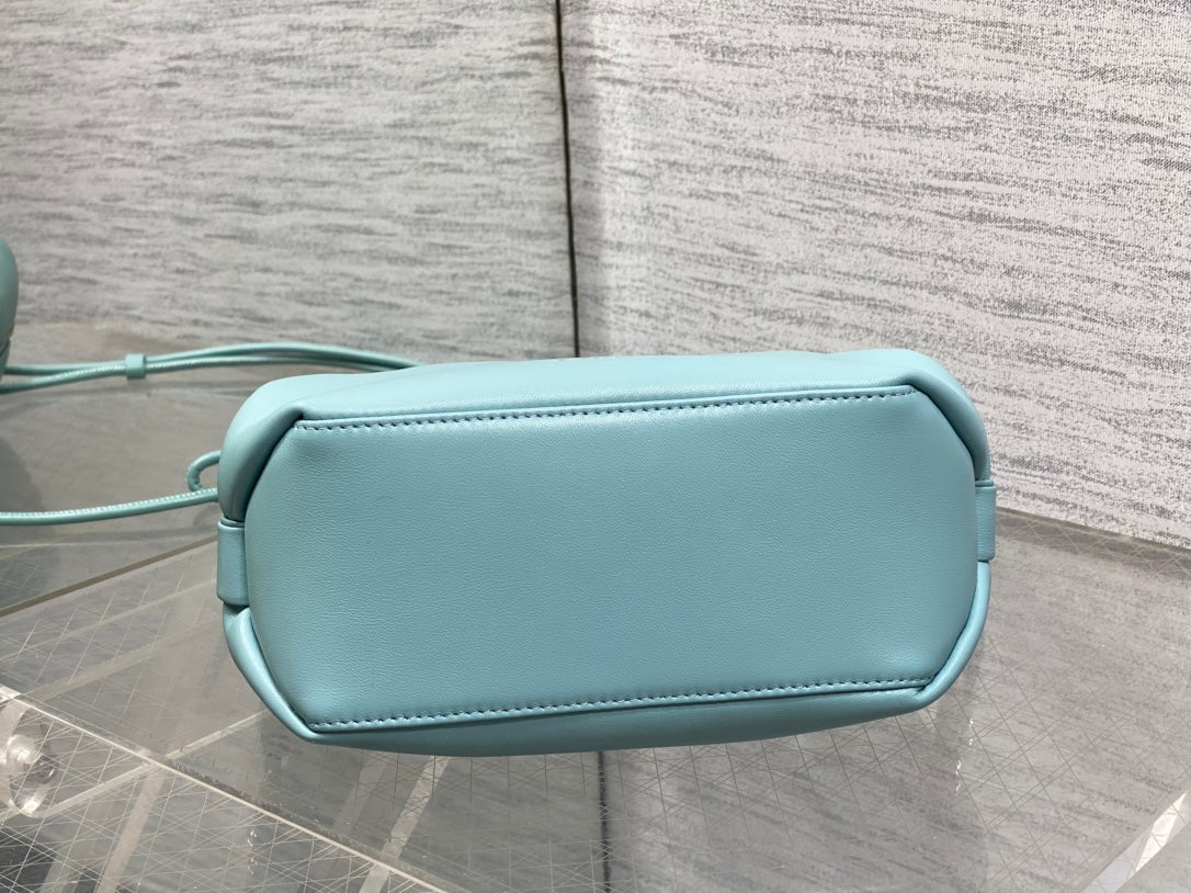 CD Bow Pouch Light Blue Lambskin 286629