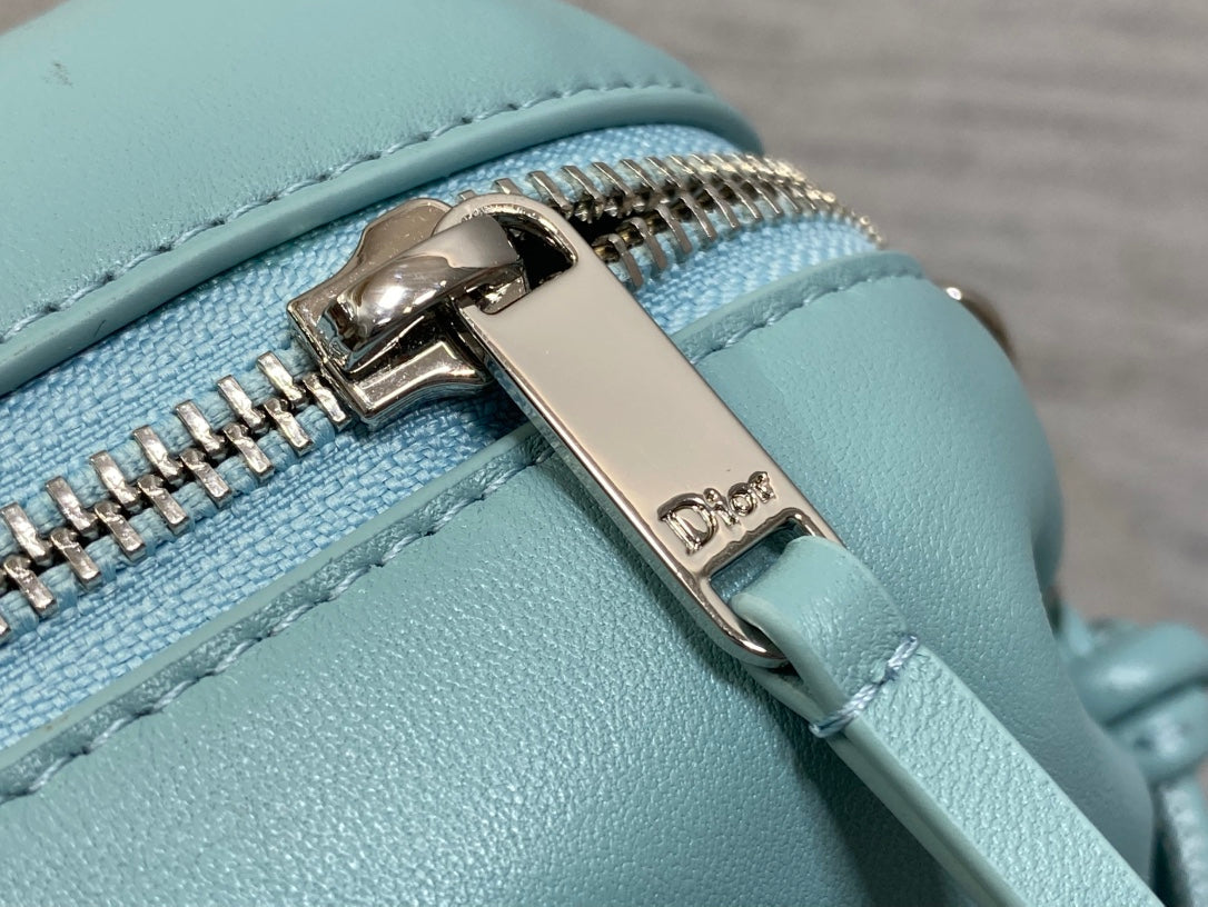 CD Bow Pouch Light Blue Lambskin 286629