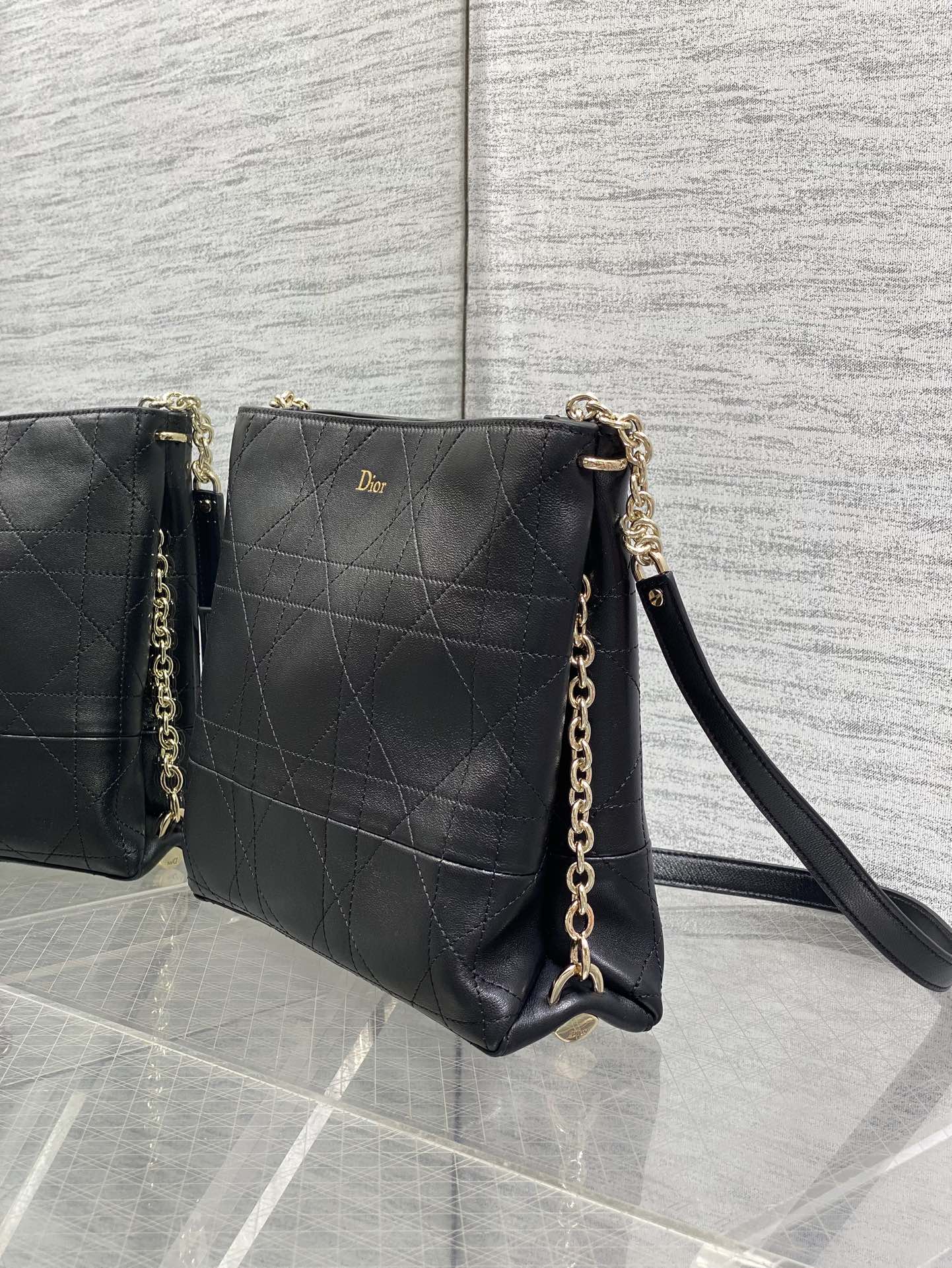 Dior Trianon Bag Black Macrocannage Lambskin 286594