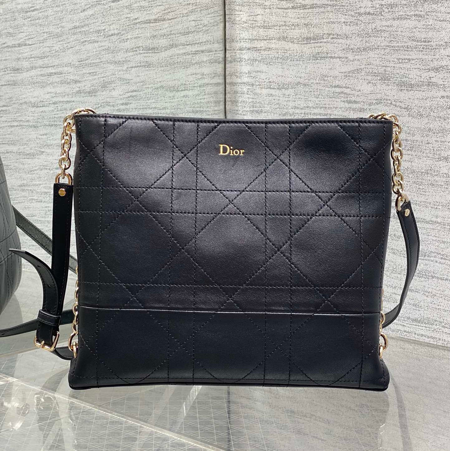 Dior Trianon Bag Black Macrocannage Lambskin 286594