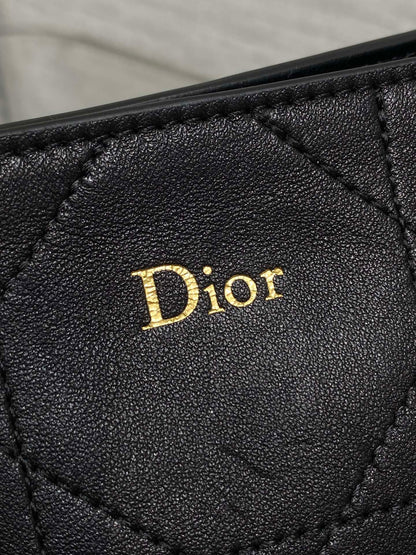 Dior Small Vertical Bag Black Macrocannage Lambskin 286596