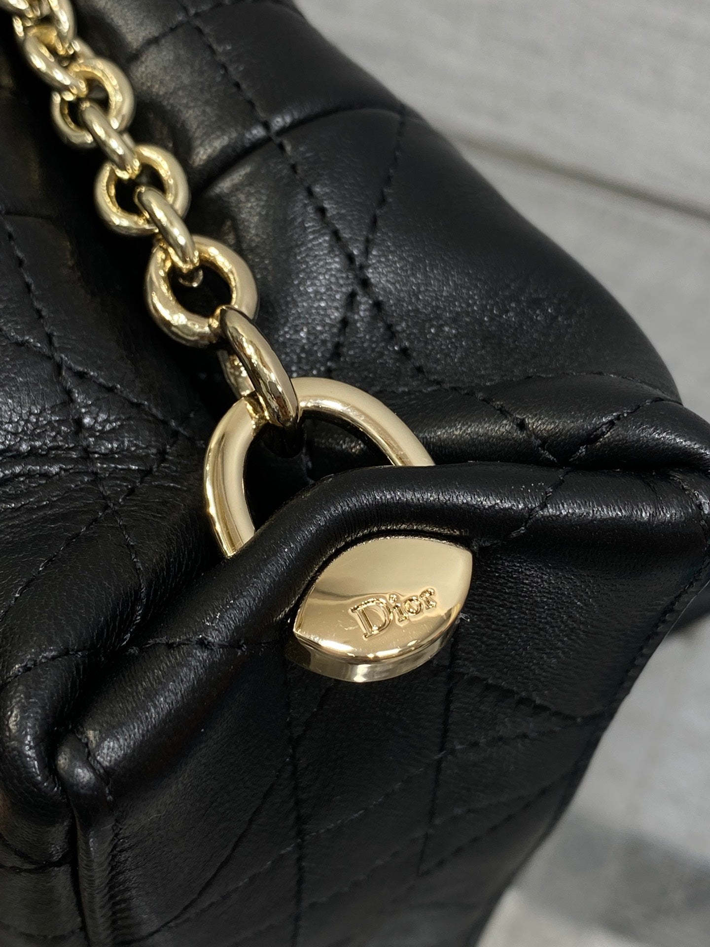 Dior Small Vertical Bag Black Macrocannage Lambskin 286596