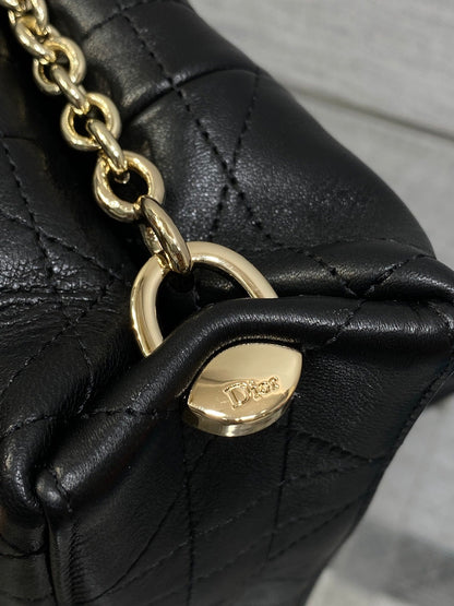 Dior Small Vertical Bag Black Macrocannage Lambskin 286596