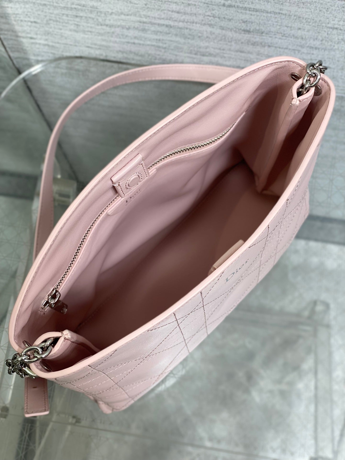 Dior Trianon Bag Light Pink Macrocannage Lambskin 286599