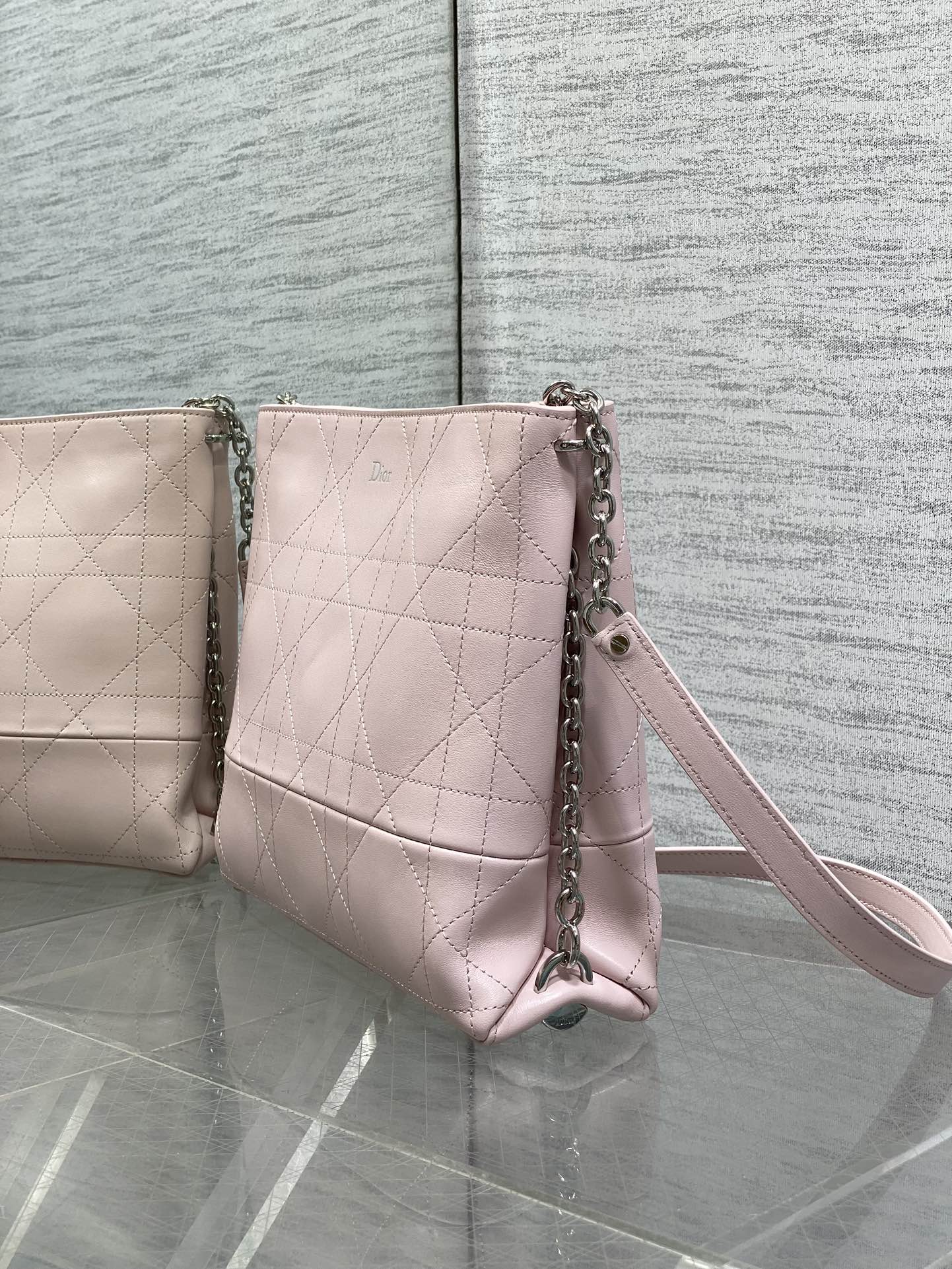 Dior Trianon Bag Light Pink Macrocannage Lambskin 286599