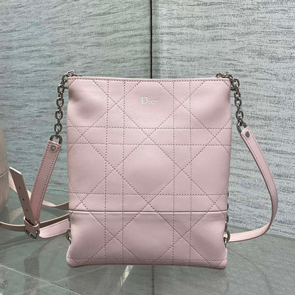 Dior Small Vertical Bag Light Pink Macrocannage Lambskin 286601
