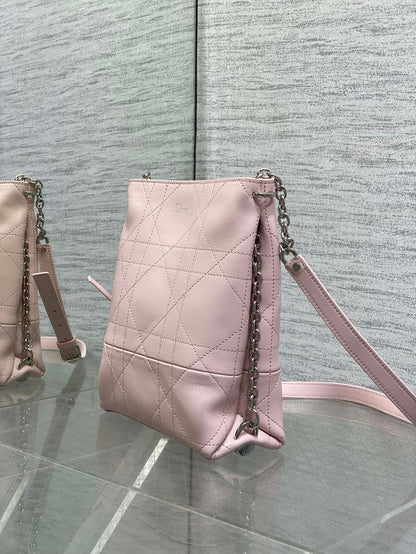 Dior Small Vertical Bag Light Pink Macrocannage Lambskin 286601