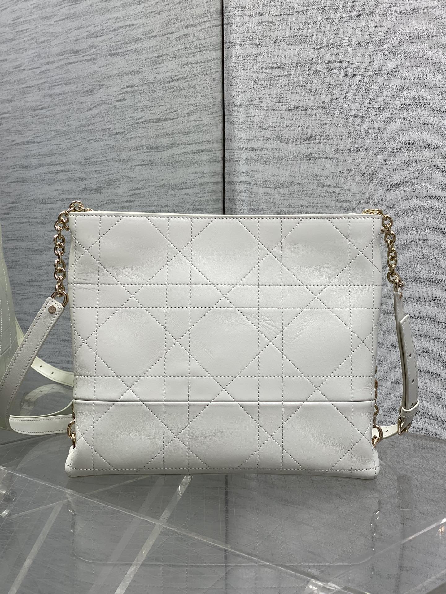 Dior Trianon Bag White Macrocannage Lambskin 286604